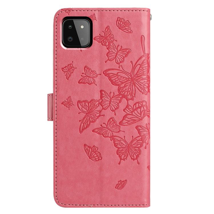 For Samsung Galaxy A22 5G Butterfly Flutter Pattern Embossed Leather Phone Case