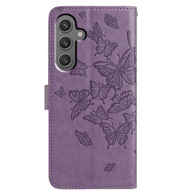 For Samsung Galaxy A25 Butterfly Flutter Pattern Embossed Leather Phone Case