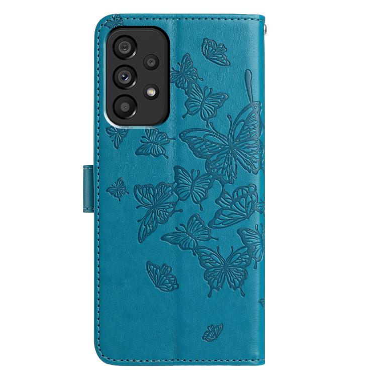 For Samsung Galaxy A33 Butterfly Flutter Pattern Embossed Leather Phone Case
