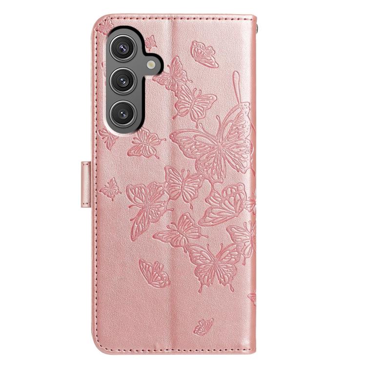 For Samsung Galaxy A36 Butterfly Flutter Pattern Embossed Leather Phone Case