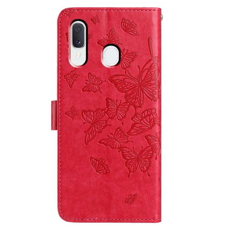 For Samsung Galaxy A40 Butterfly Flutter Pattern Embossed Leather Phone Case