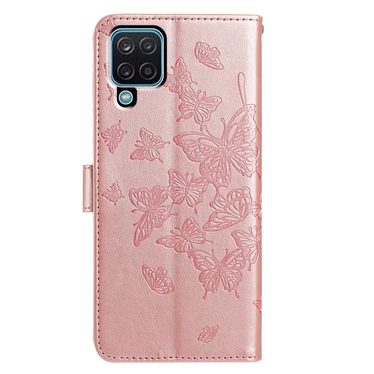 For Samsung Galaxy A42 5G Butterfly Flutter Pattern Embossed Leather Phone Case