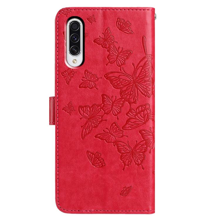For Samsung Galaxy A50 Butterfly Flutter Pattern Embossed Leather Phone Case