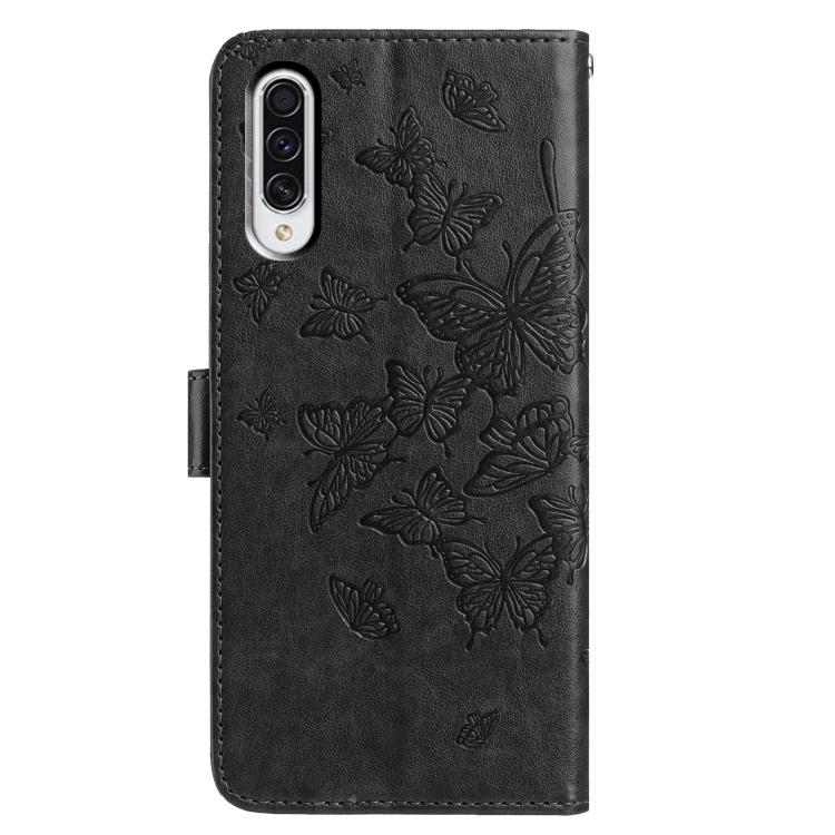 For Samsung Galaxy A50 Butterfly Flutter Pattern Embossed Leather Phone Case