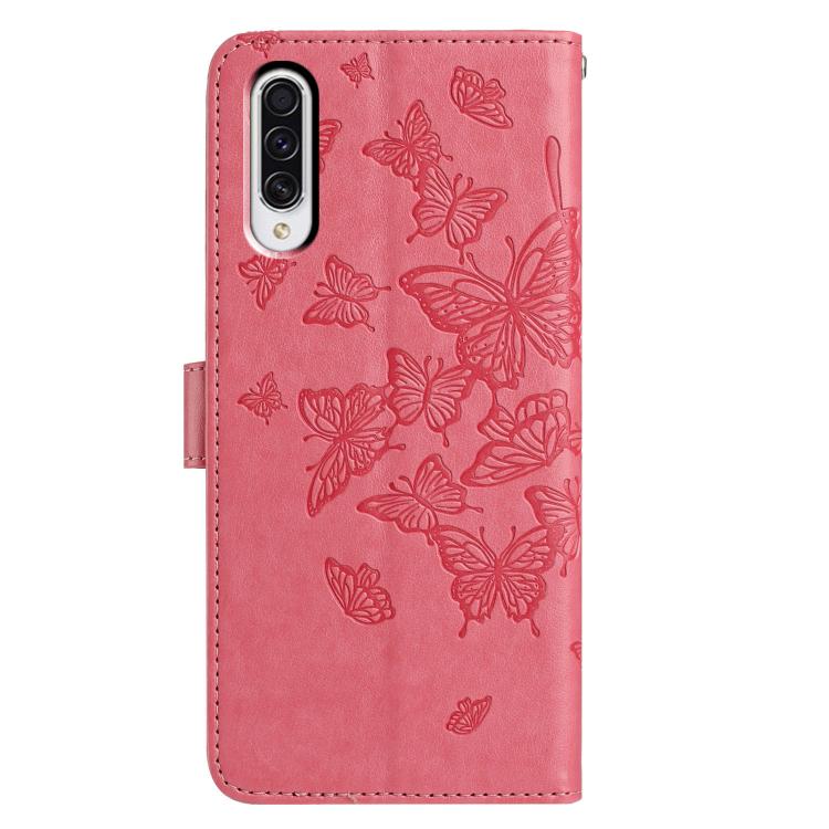 For Samsung Galaxy A50 Butterfly Flutter Pattern Embossed Leather Phone Case