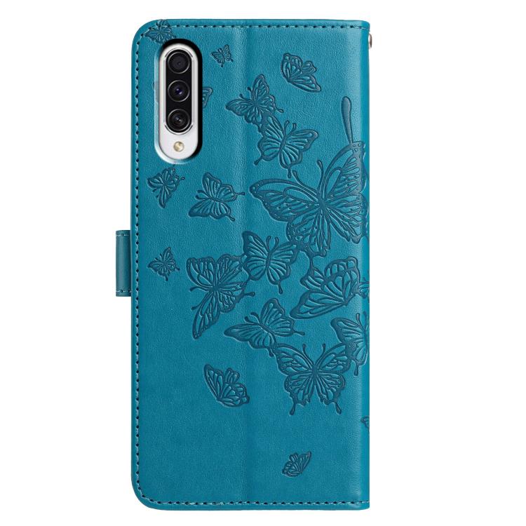 For Samsung Galaxy A50 Butterfly Flutter Pattern Embossed Leather Phone Case