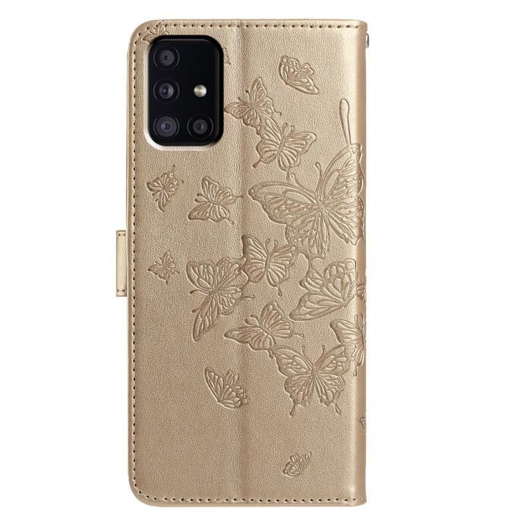 For Samsung Galaxy A51 Butterfly Flutter Pattern Embossed Leather Phone Case