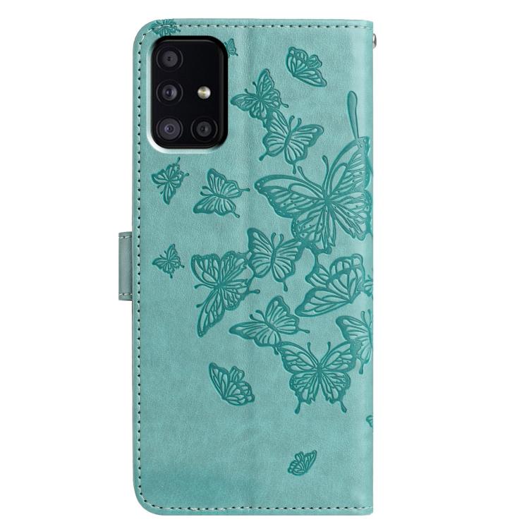 For Samsung Galaxy A51 Butterfly Flutter Pattern Embossed Leather Phone Case