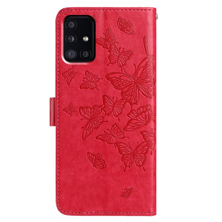 For Samsung Galaxy A51 Butterfly Flutter Pattern Embossed Leather Phone Case