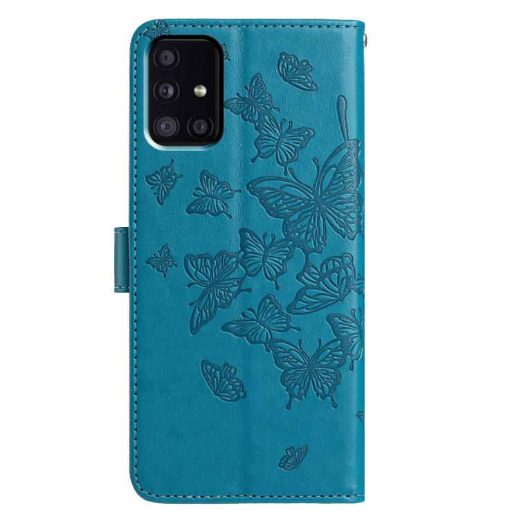 For Samsung Galaxy A51 Butterfly Flutter Pattern Embossed Leather Phone Case