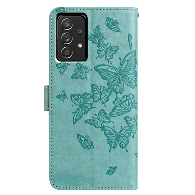 For Samsung Galaxy A52 Butterfly Flutter Pattern Embossed Leather Phone Case