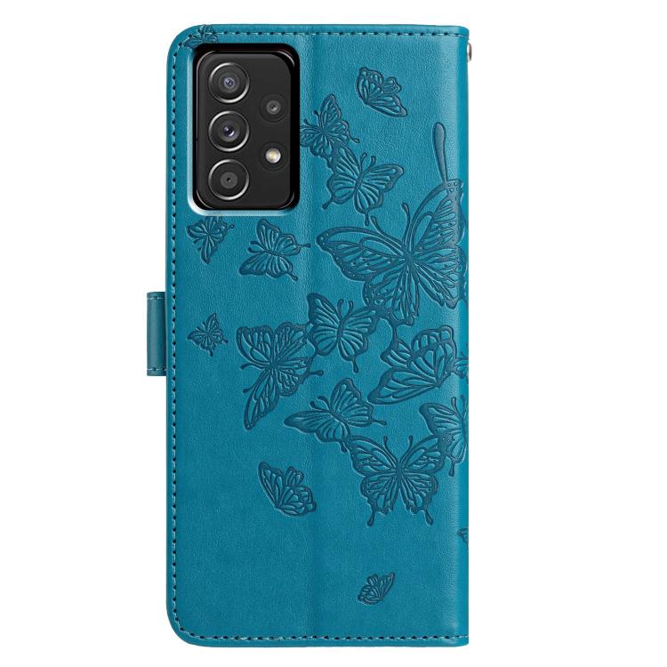 For Samsung Galaxy A52 Butterfly Flutter Pattern Embossed Leather Phone Case