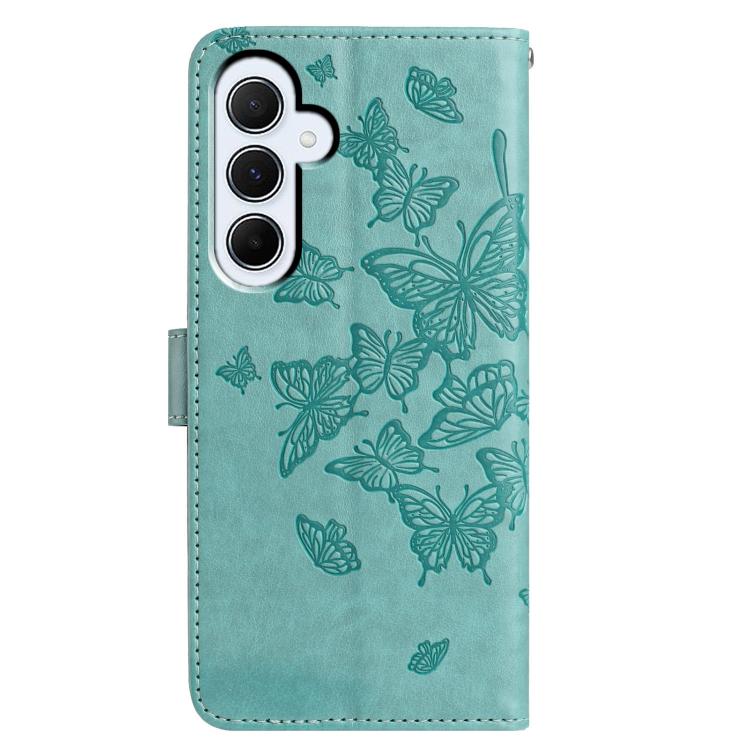 For Samsung Galaxy A55 Butterfly Flutter Pattern Embossed Leather Phone Case