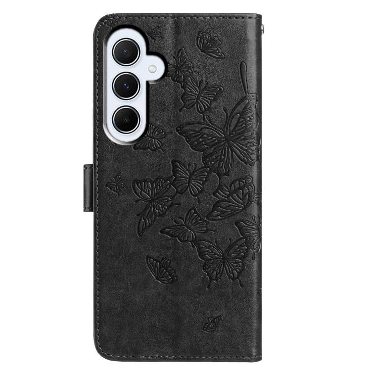 For Samsung Galaxy A55 Butterfly Flutter Pattern Embossed Leather Phone Case