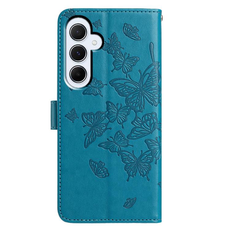 For Samsung Galaxy A55 Butterfly Flutter Pattern Embossed Leather Phone Case