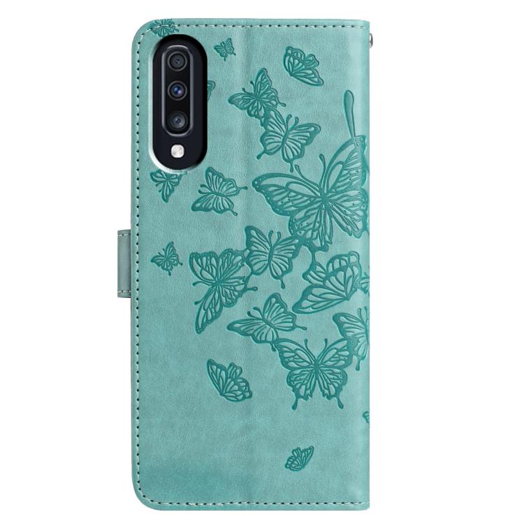For Samsung Galaxy A70 Butterfly Flutter Pattern Embossed Leather Phone Case