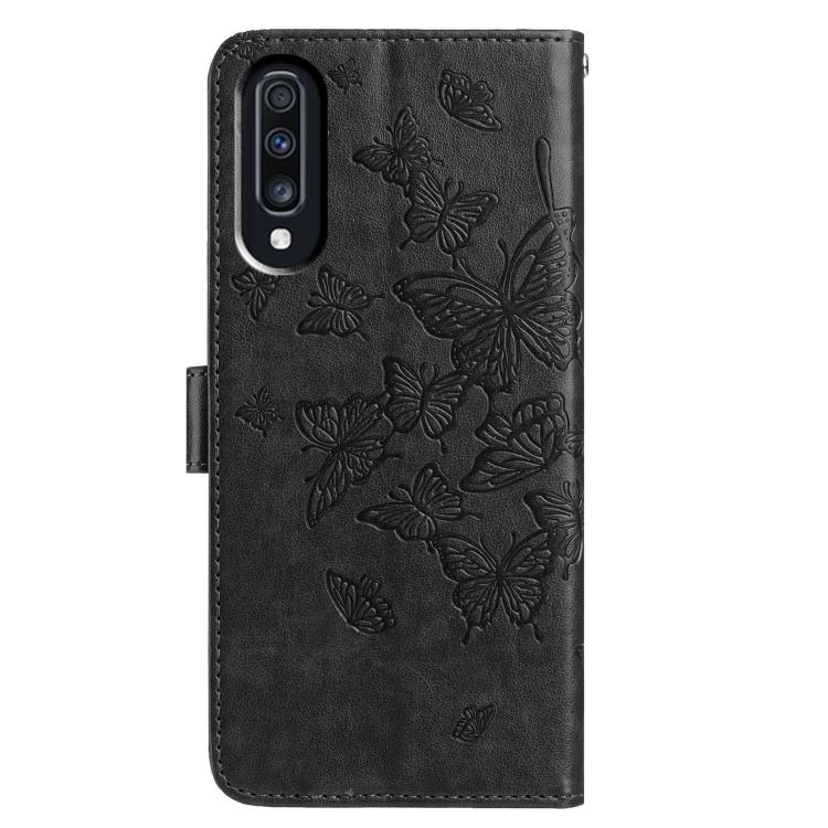 For Samsung Galaxy A70 Butterfly Flutter Pattern Embossed Leather Phone Case