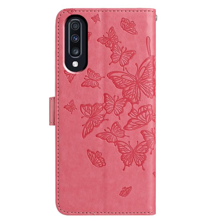 For Samsung Galaxy A70 Butterfly Flutter Pattern Embossed Leather Phone Case