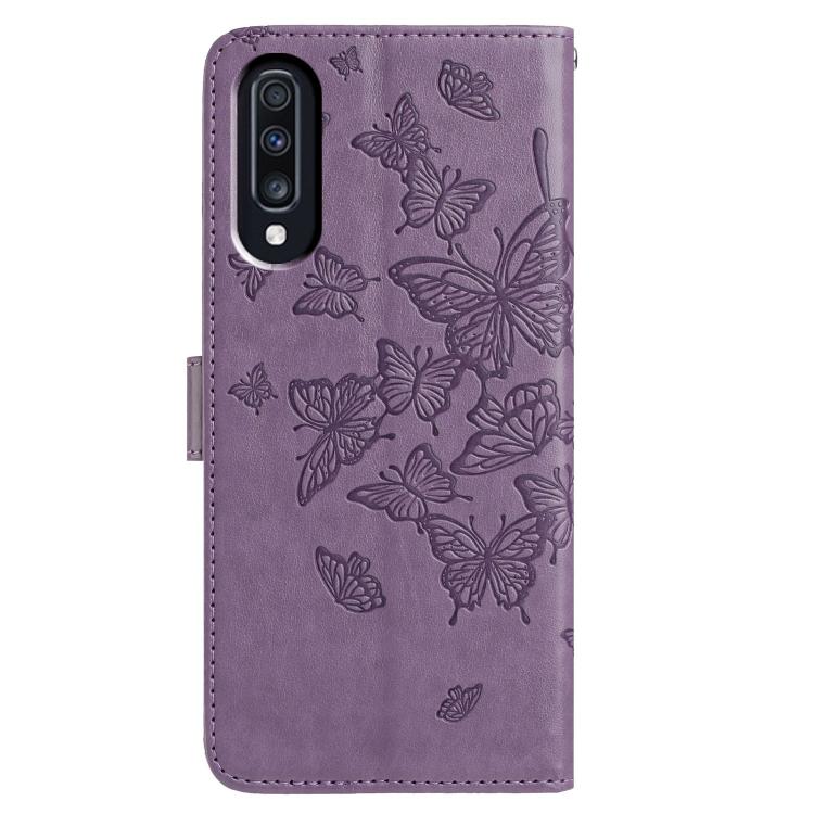 For Samsung Galaxy A70 Butterfly Flutter Pattern Embossed Leather Phone Case