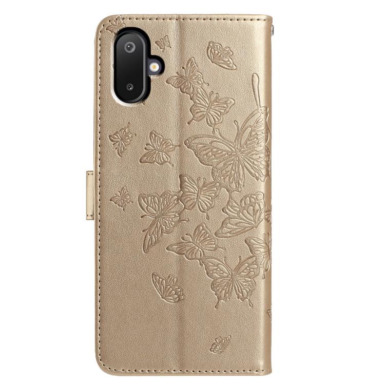 For Samsung Galaxy M05 Butterfly Flutter Pattern Embossed Leather Phone Case