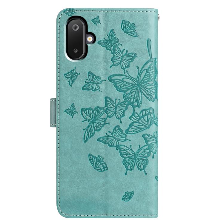 For Samsung Galaxy M05 Butterfly Flutter Pattern Embossed Leather Phone Case
