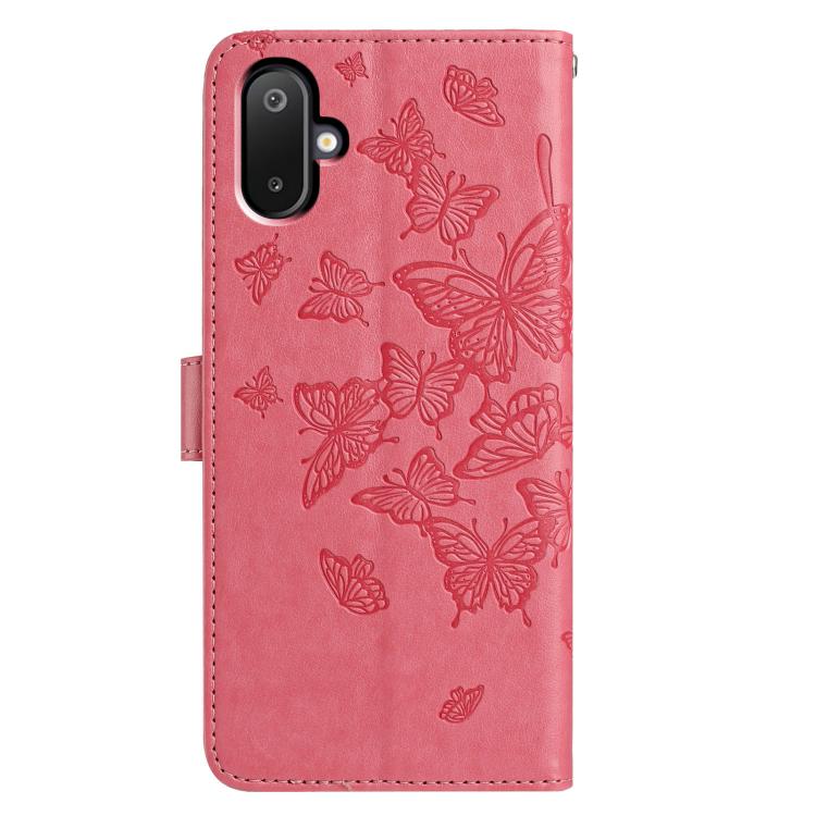 For Samsung Galaxy M05 Butterfly Flutter Pattern Embossed Leather Phone Case