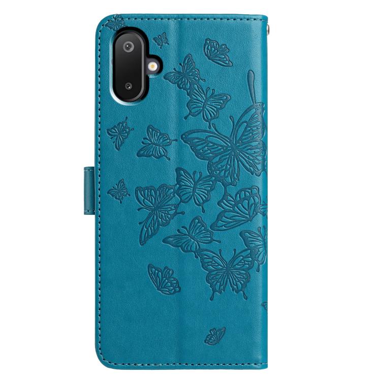 For Samsung Galaxy M05 Butterfly Flutter Pattern Embossed Leather Phone Case