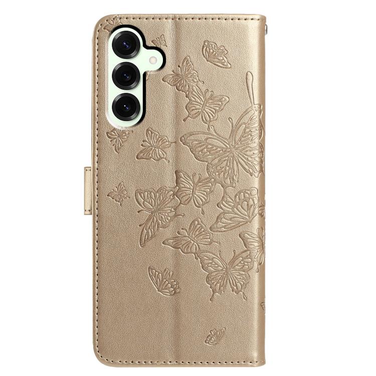 For Samsung Galaxy M16 Butterfly Flutter Pattern Embossed Leather Phone Case