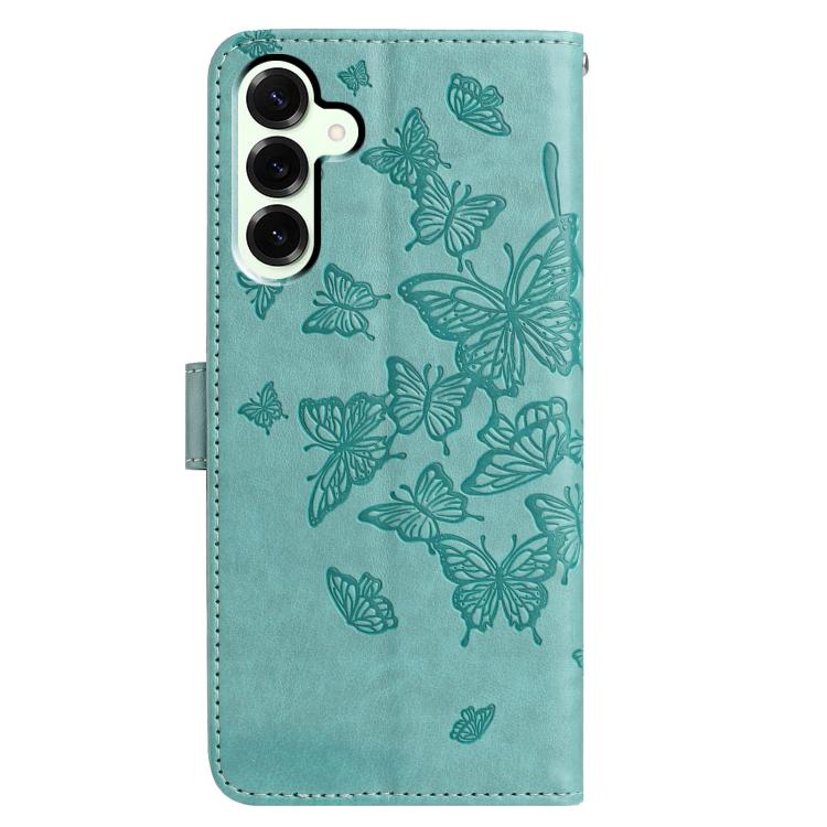 For Samsung Galaxy M16 Butterfly Flutter Pattern Embossed Leather Phone Case