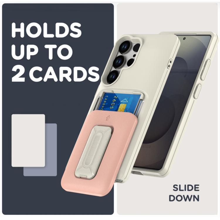 For Samsung Galaxy S23 Ultra 5G Sliding Card Holder Integrated Phone Case with Kickstand