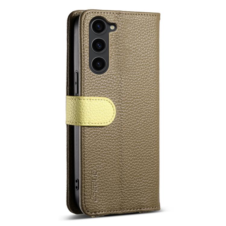 For Samsung Galaxy S23 5G ESEBLE E11 Colorful Litchi Pattern Zipper Wallet Leather Phone Case