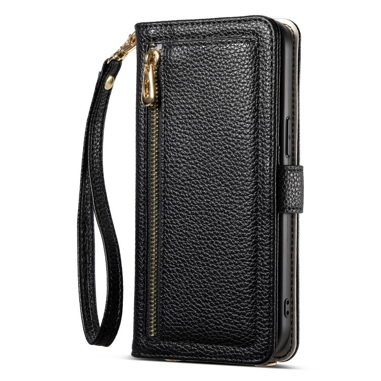 For Samsung Galaxy S25 Edge 5G ESEBLE E11 Colorful Litchi Pattern Zipper Wallet Leather Phone Case