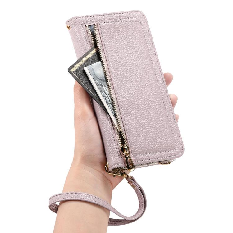 For Samsung Galaxy S25 FE 5G ESEBLE E11 Colorful Litchi Pattern Zipper Wallet Leather Phone Case