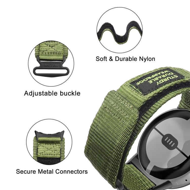 For Google Pixel Watch 4 / 3 45mm xDfind Quick Release Nylon Hook And Loop Fastener Buckle Watch Band