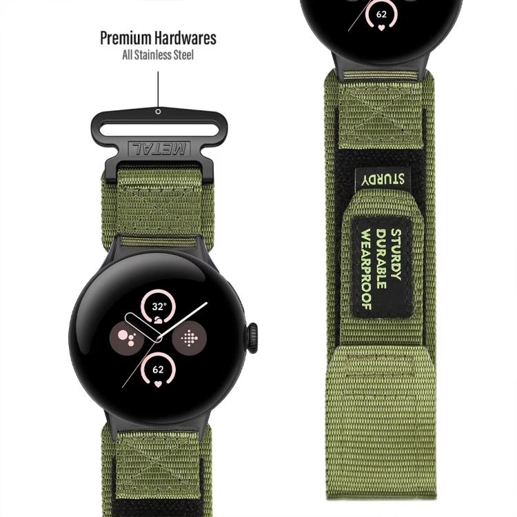 For Google Pixel Watch 4 / 3 45mm xDfind Quick Release Nylon Hook And Loop Fastener Buckle Watch Band