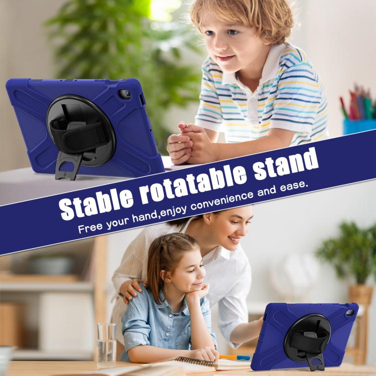For Samsung Galaxy Tab S10 FE+ Rotatable Kickstand Grip Heavy Duty Hard Rugged Tablet Case