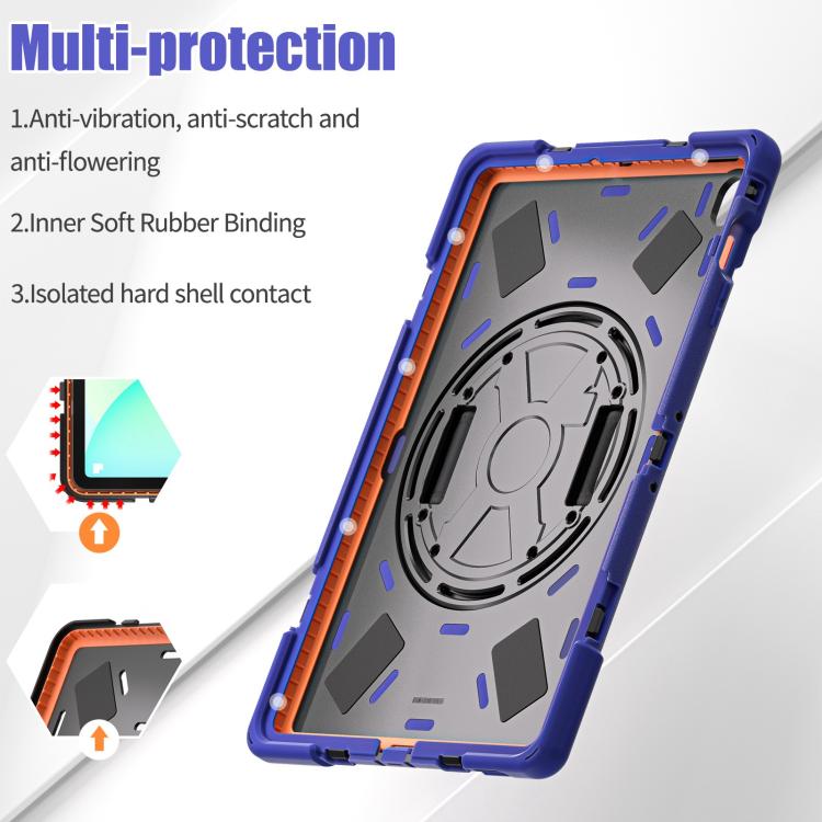 For Samsung Galaxy Tab S10 FE+ Rotatable Kickstand Grip Heavy Duty Hard Rugged Tablet Case
