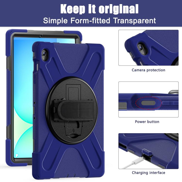 For Samsung Galaxy Tab S10 FE+ Rotatable Kickstand Grip Heavy Duty Hard Rugged Tablet Case