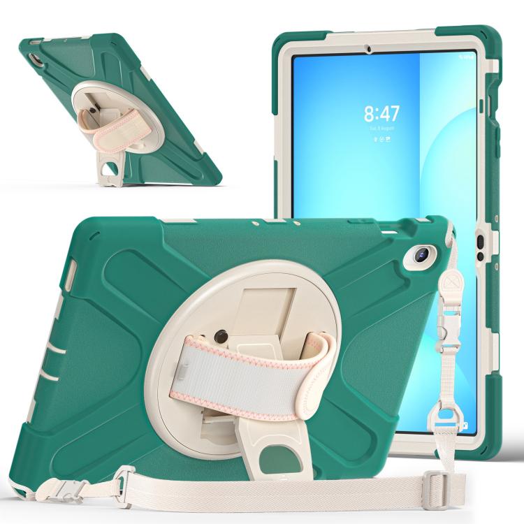 For Samsung Galaxy Tab S10 FE+ Rotatable Kickstand Grip Heavy Duty Hard Rugged Tablet Case