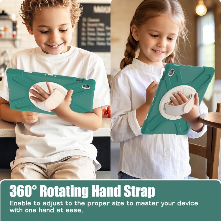 For Samsung Galaxy Tab S10 FE+ Rotatable Kickstand Grip Heavy Duty Hard Rugged Tablet Case