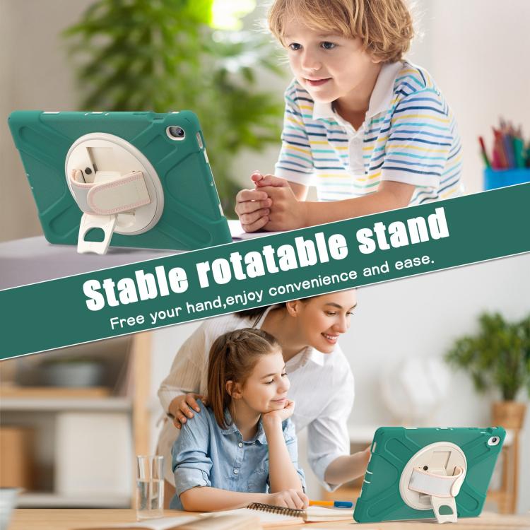 For Samsung Galaxy Tab S10 FE+ Rotatable Kickstand Grip Heavy Duty Hard Rugged Tablet Case