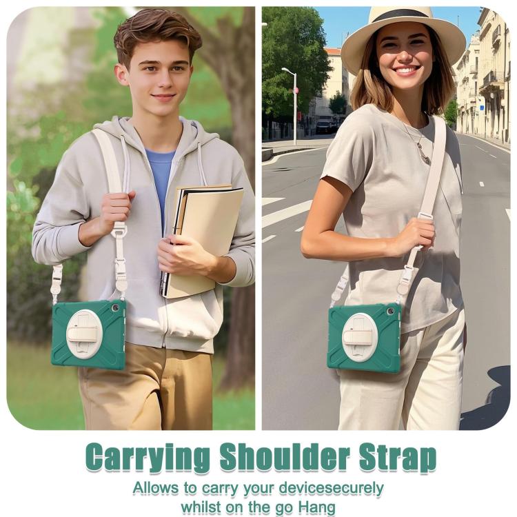 For Samsung Galaxy Tab S10 FE+ Rotatable Kickstand Grip Heavy Duty Hard Rugged Tablet Case