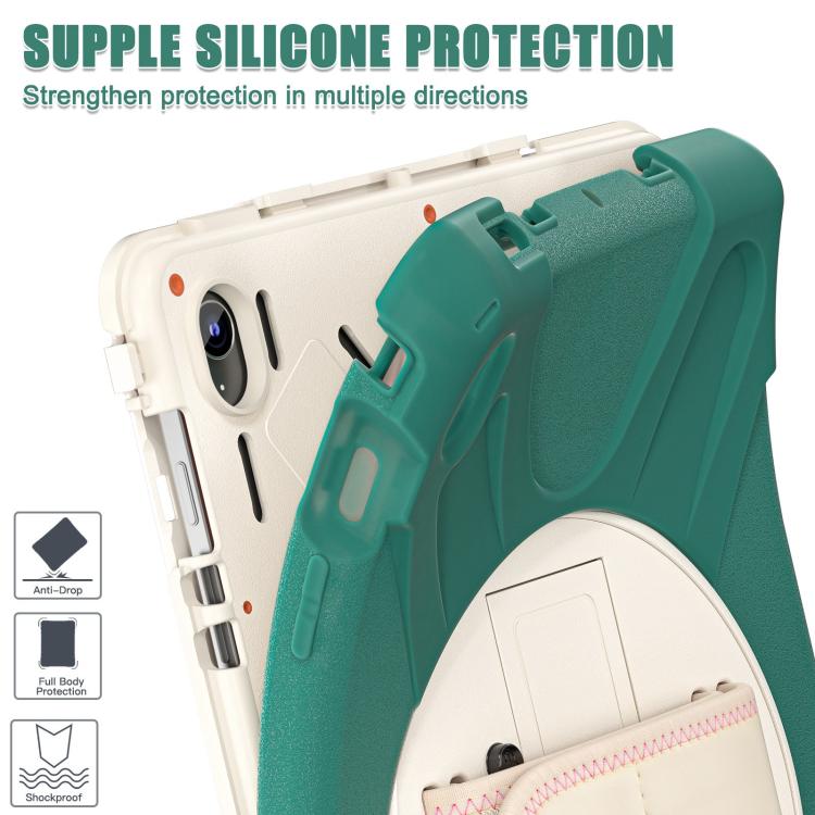 For Samsung Galaxy Tab S10 FE+ Rotatable Kickstand Grip Heavy Duty Hard Rugged Tablet Case