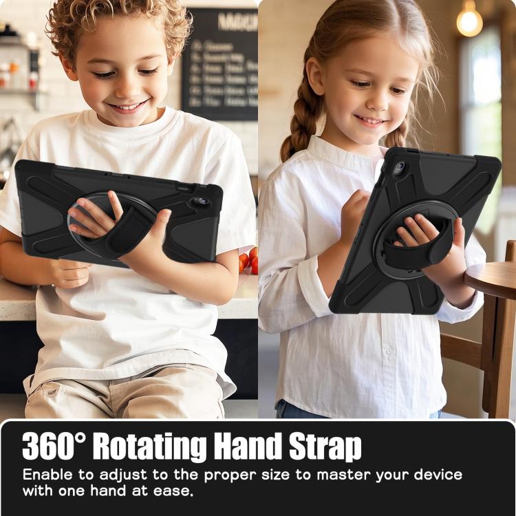 For Samsung Galaxy Tab S10 FE+ Rotatable Kickstand Grip Heavy Duty Hard Rugged Tablet Case
