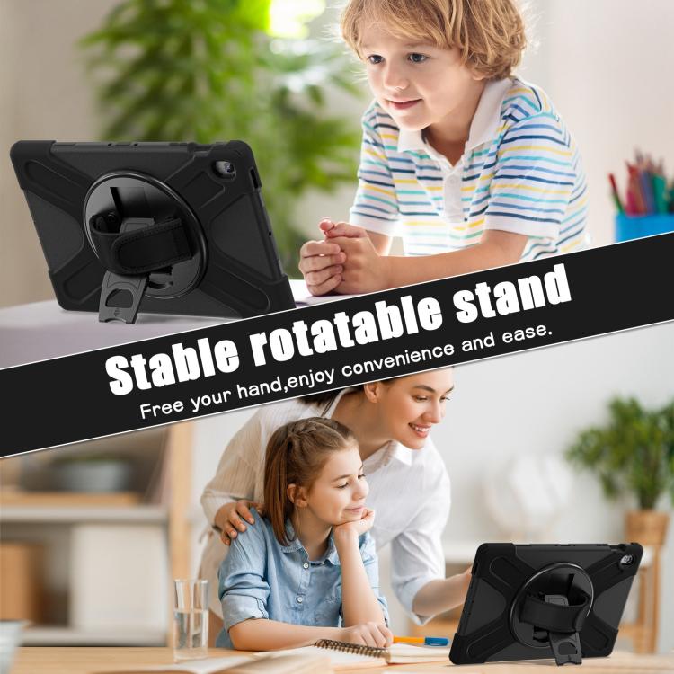 For Samsung Galaxy Tab S10 FE+ Rotatable Kickstand Grip Heavy Duty Hard Rugged Tablet Case
