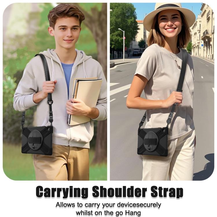 For Samsung Galaxy Tab S10 FE+ Rotatable Kickstand Grip Heavy Duty Hard Rugged Tablet Case