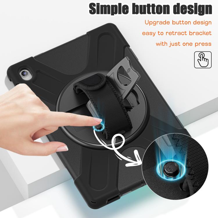 For Samsung Galaxy Tab S10 FE+ Rotatable Kickstand Grip Heavy Duty Hard Rugged Tablet Case