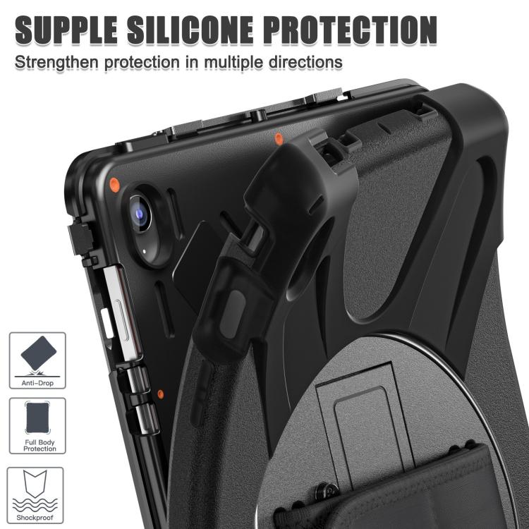 For Samsung Galaxy Tab S10 FE+ Rotatable Kickstand Grip Heavy Duty Hard Rugged Tablet Case