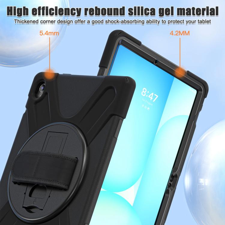 For Samsung Galaxy Tab S10 FE+ Rotatable Kickstand Grip Heavy Duty Hard Rugged Tablet Case