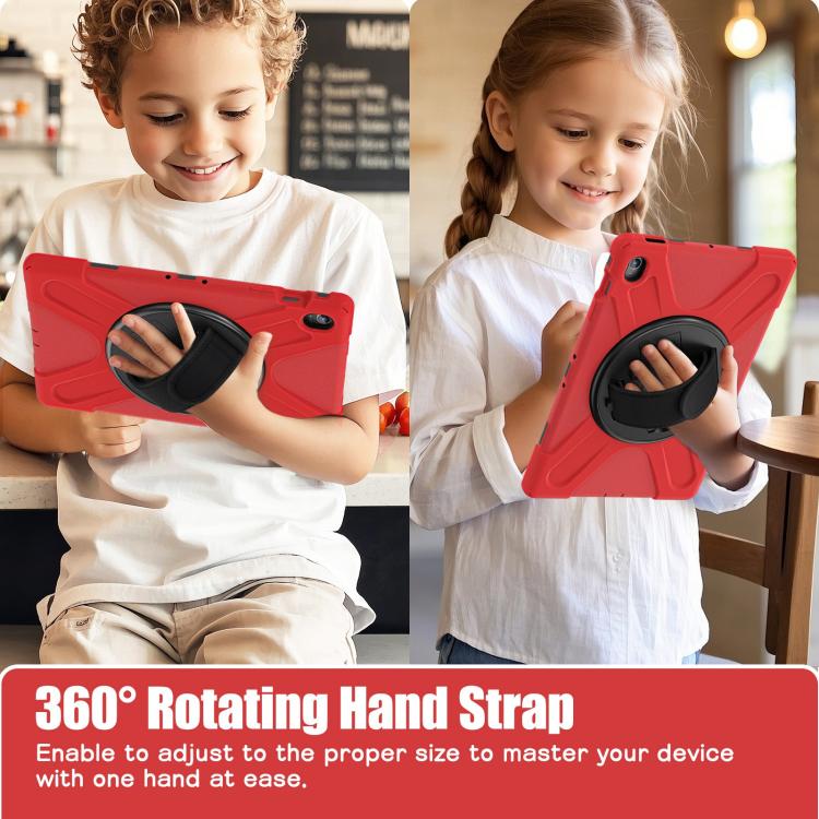 For Samsung Galaxy Tab S10 FE+ Rotatable Kickstand Grip Heavy Duty Hard Rugged Tablet Case